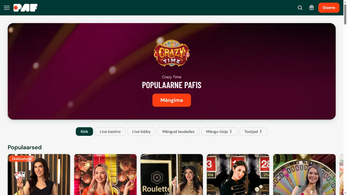 Games, Slots and Live Casino